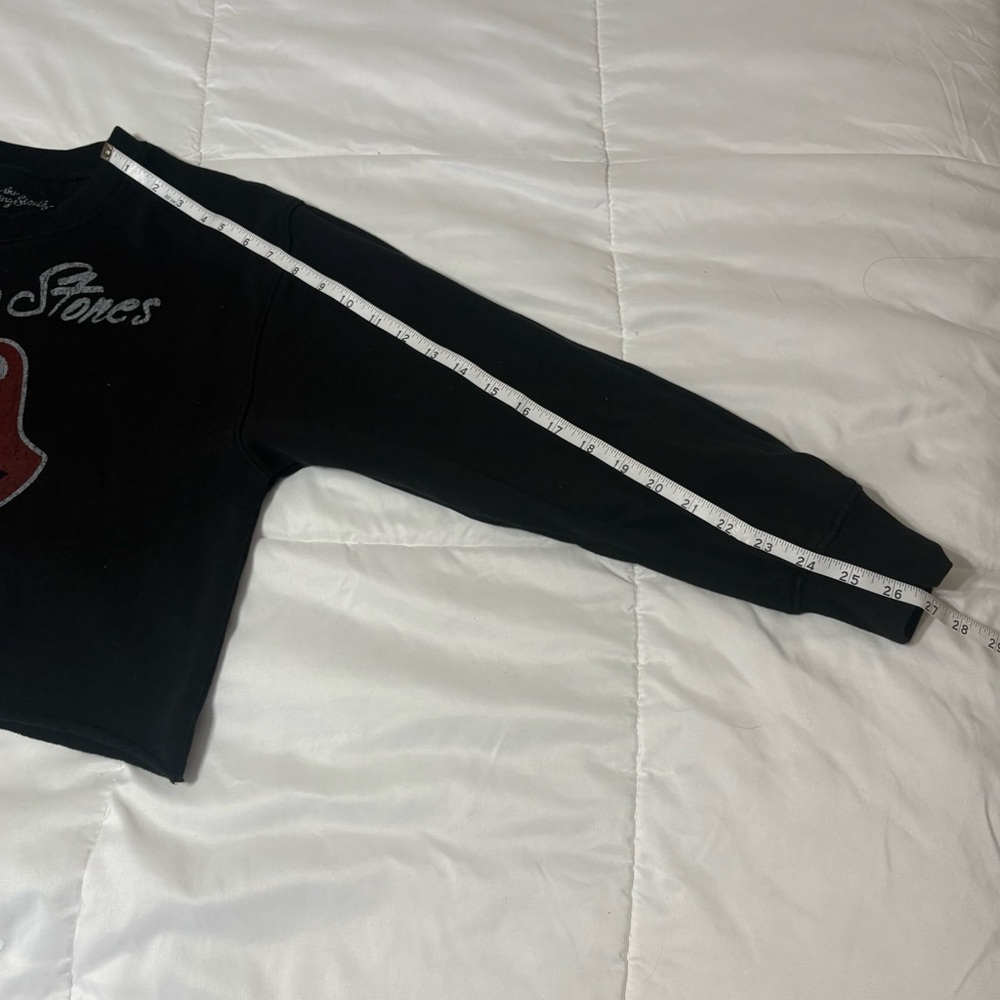 The Rolling Stones American Flag Tongue Logo Cropped Sweatshirt Size M - Picture 5 of 5